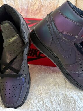 Nike Men’s Iridescent Black/Purple High-Top Sneakers